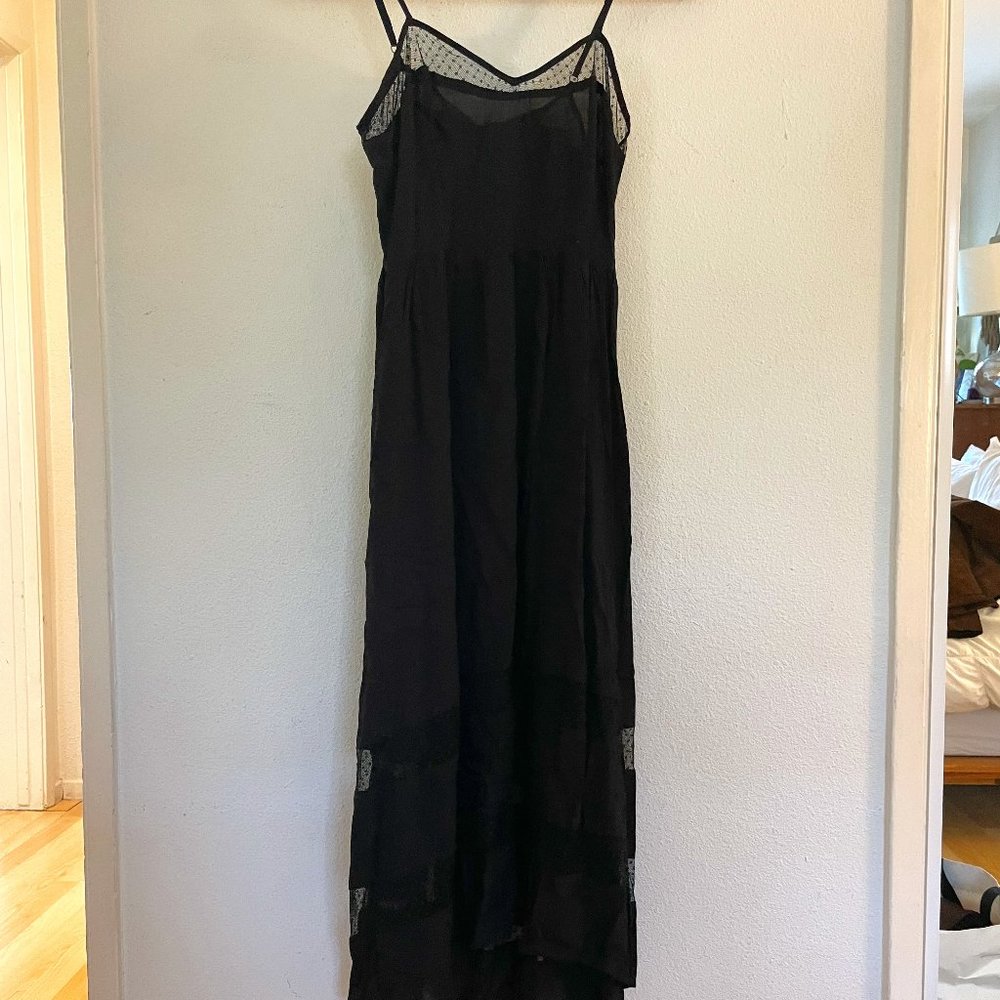 R e:named Spaghetti Strap Black Lace Dress